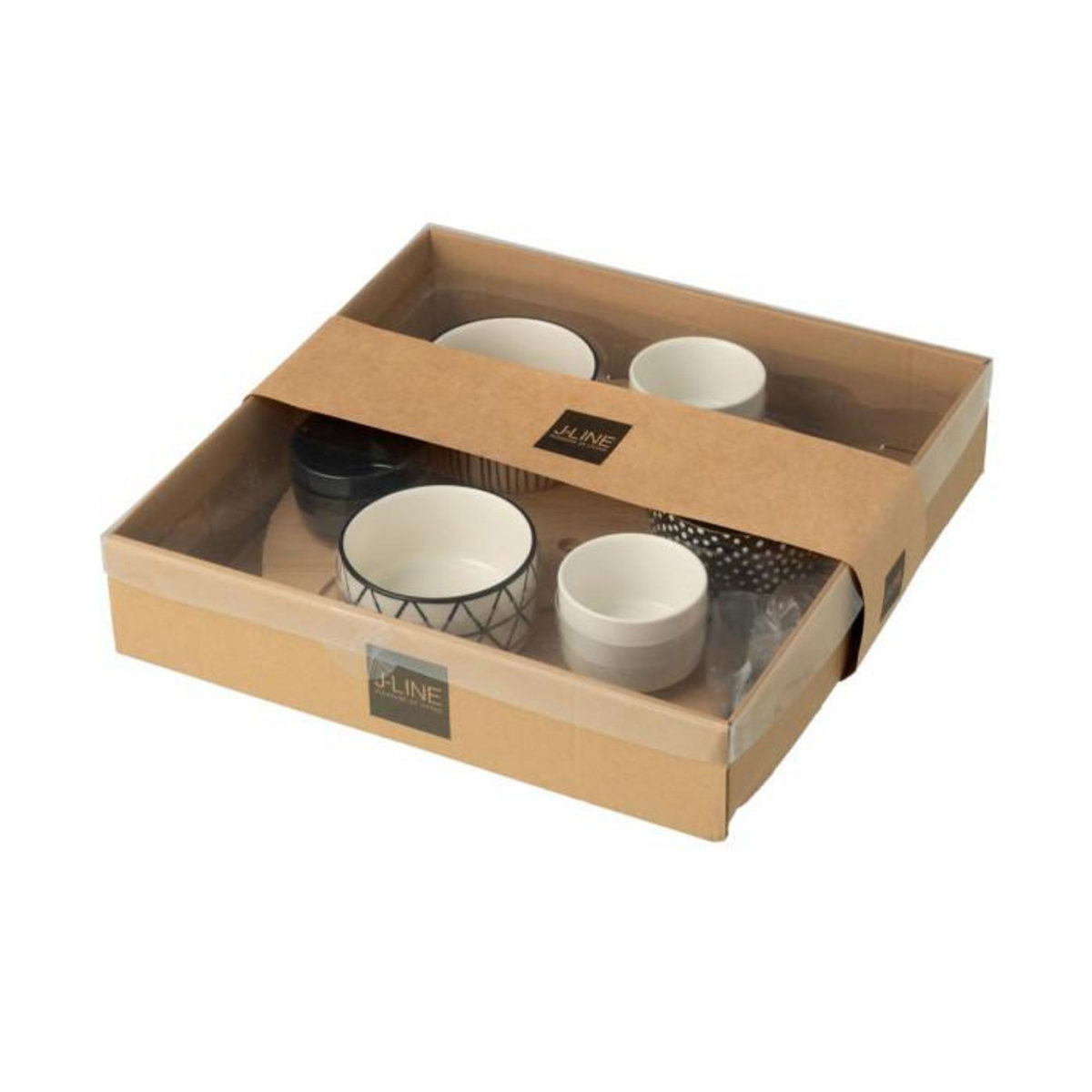 Paris Prix Service Apéritif 7 Pièces  Avery  29cm Noir & Blanc