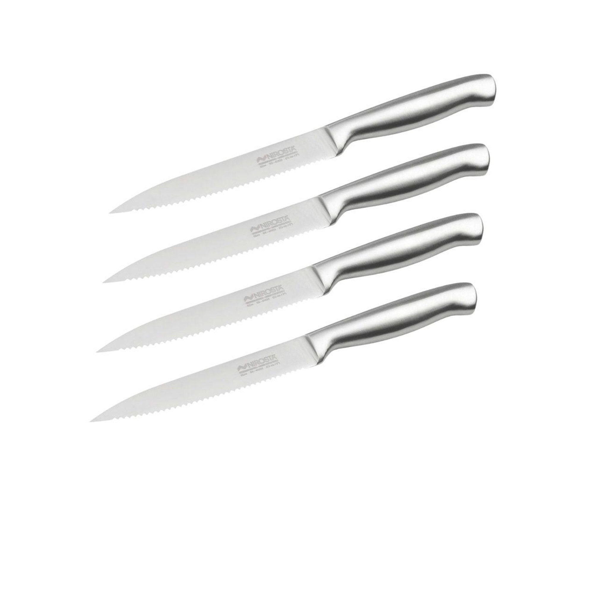 NIROSTA Ensemble de 4 couteaux de cuisine professionnel 24 cm lame crantée nirosta star