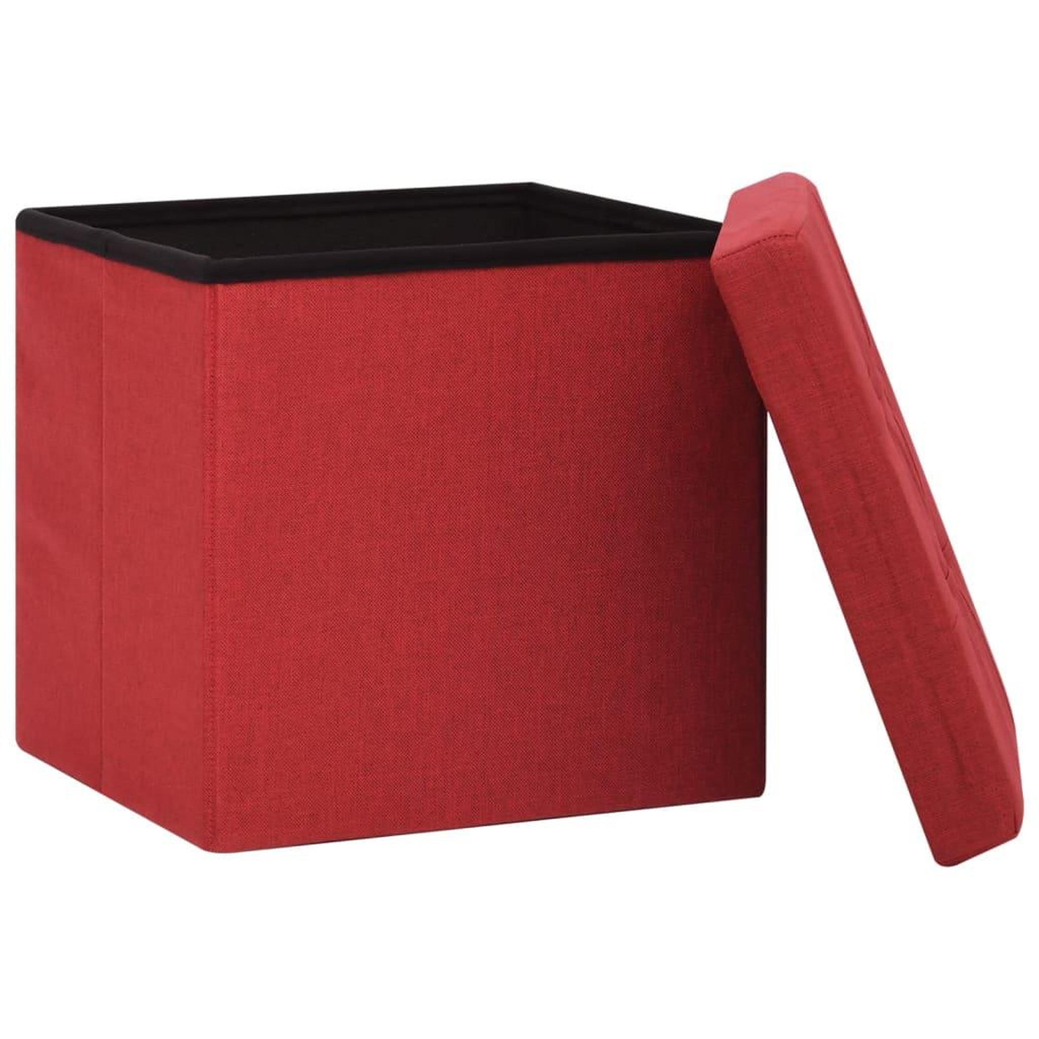 Voir la diapositive 5 : VIDAXL Tabourets de rangement pliables lot de 2 bordeaux Faux lin