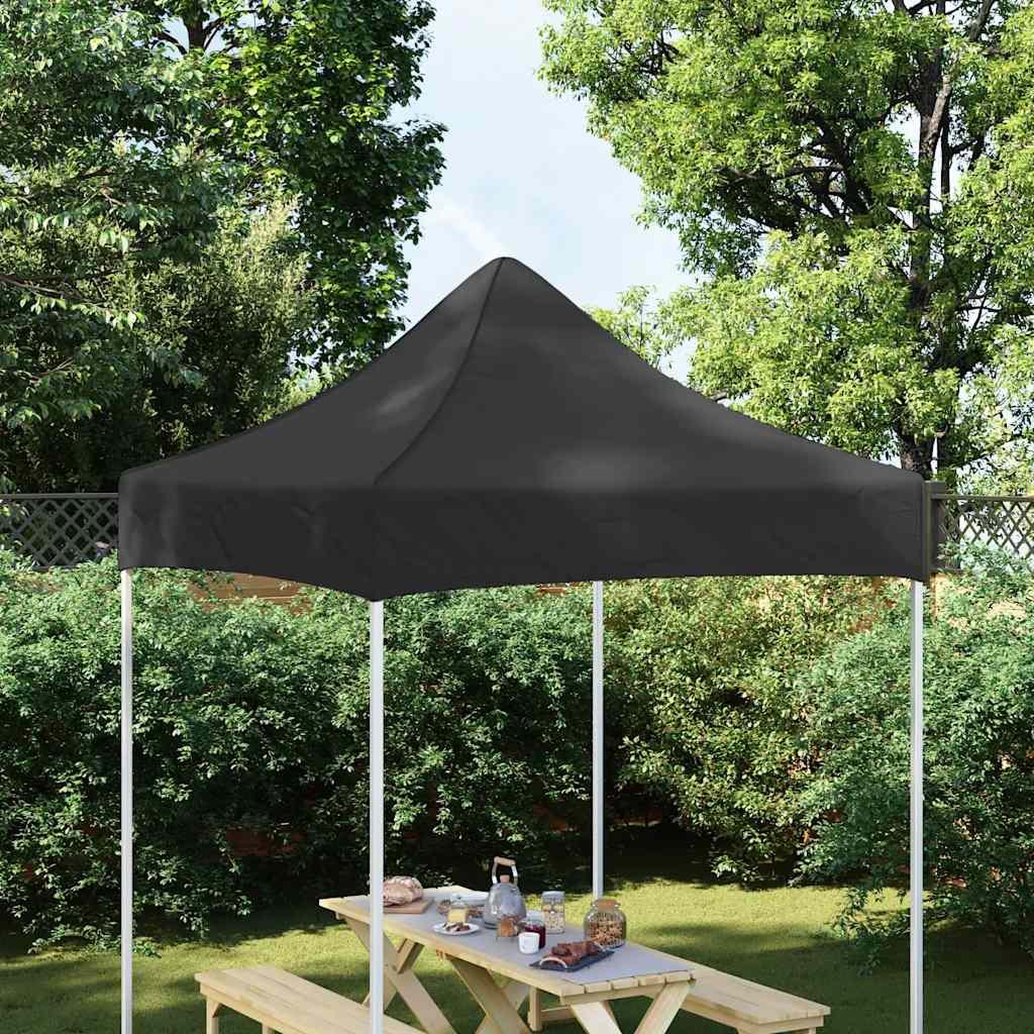 VIDAXL Toit de tente de reception 2x2 m Noir 270 g/m^2