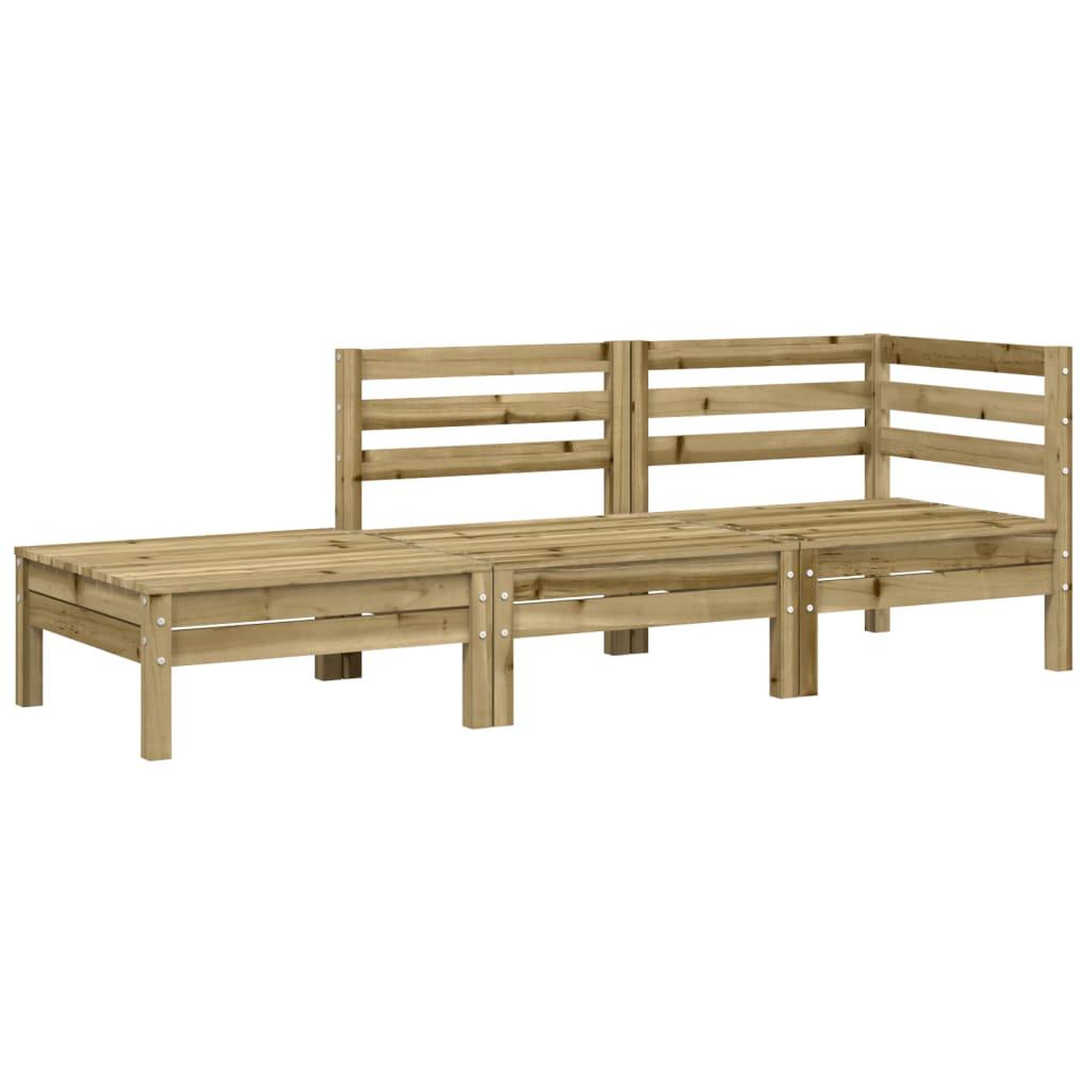 Voir la diapositive 4 : VIDAXL Canape de jardin avec coussins et repose-pied bois pin impregne