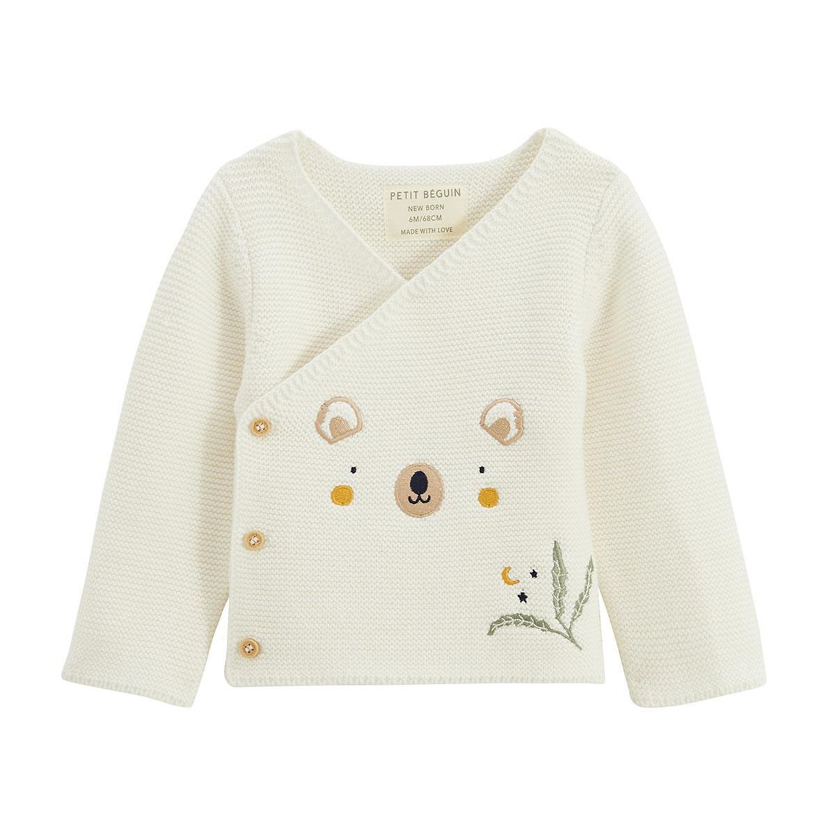 Petit Béguin Ensemble bébé gilet et pantalon avec pieds en tricot Mini Rêve