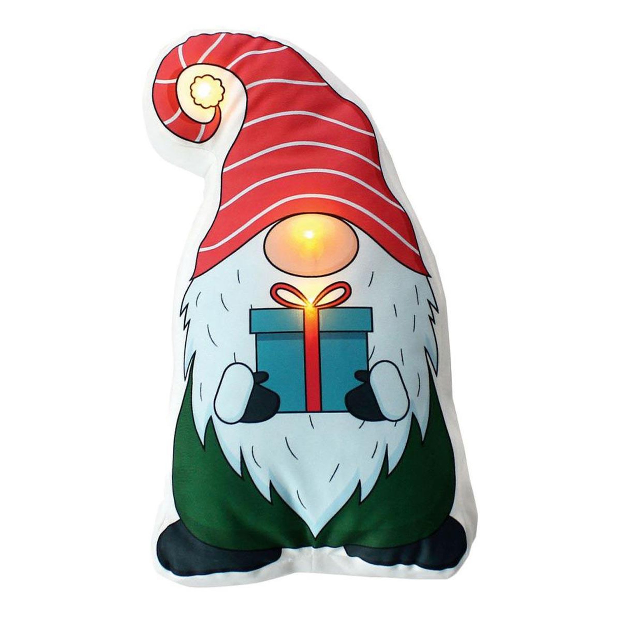 ENJOY HOME Coussin déco de noël 3d led  gnome  40cm multicolore