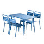 Voir la diapositive 1 : CONCEPT USINE Ensemble table de jardin 120 cm et 4 chaises bleu BERGAME