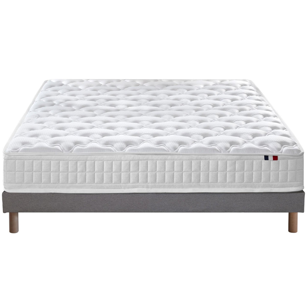 IDLITERIE Ensemble matelas à ressorts 5 zones ÉTOILE avec sommier - confort français