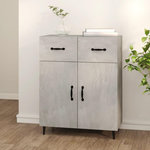 VIDAXL Buffet gris beton 69,5x34x90 cm bois d'ingenierie
