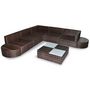 Voir la diapositive 4 : VIDAXL Salon de jardin 8 pcs avec coussins resine tressee marron