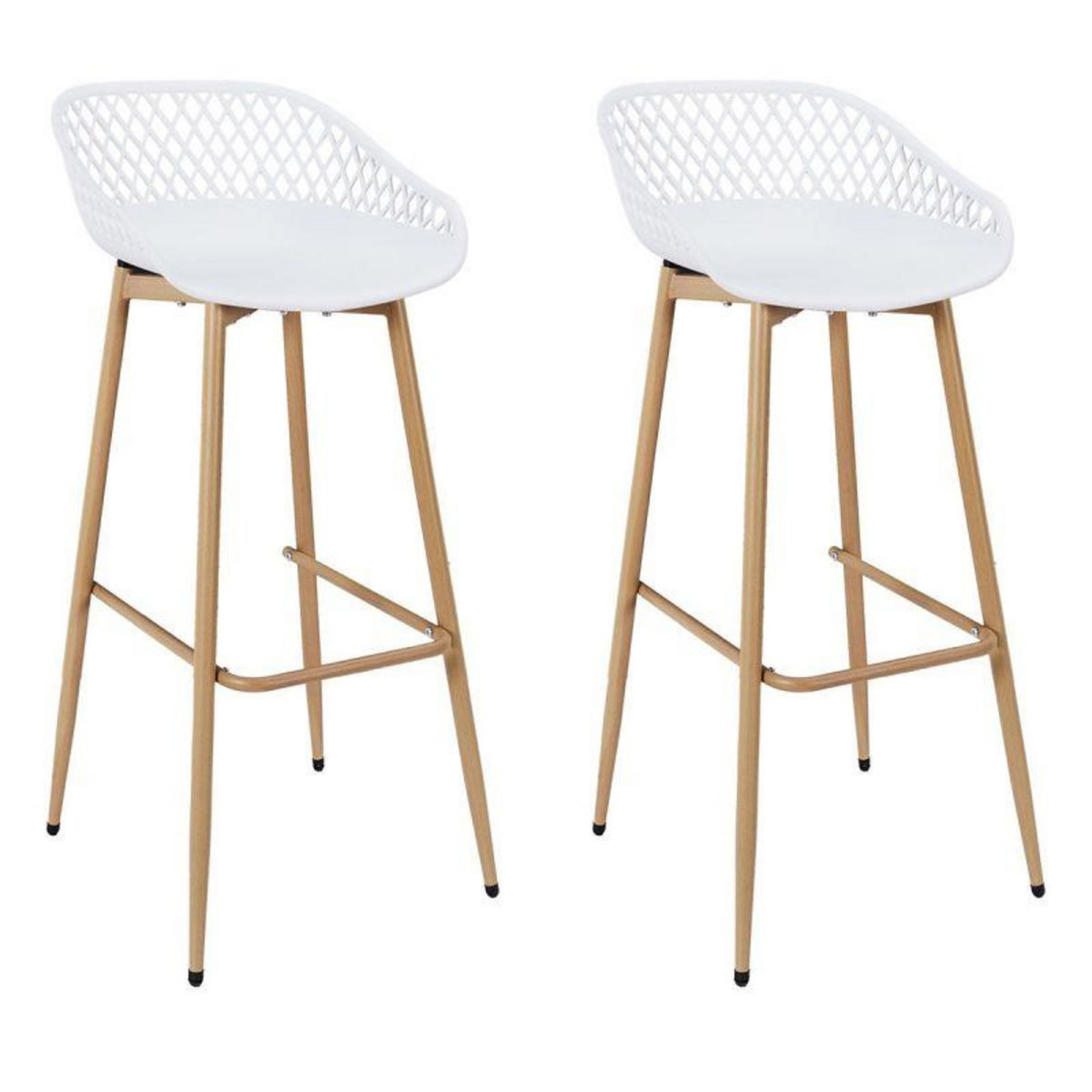 Paris Prix Lot de 2 Tabourets de Bar  Malaga  88cm Blanc
