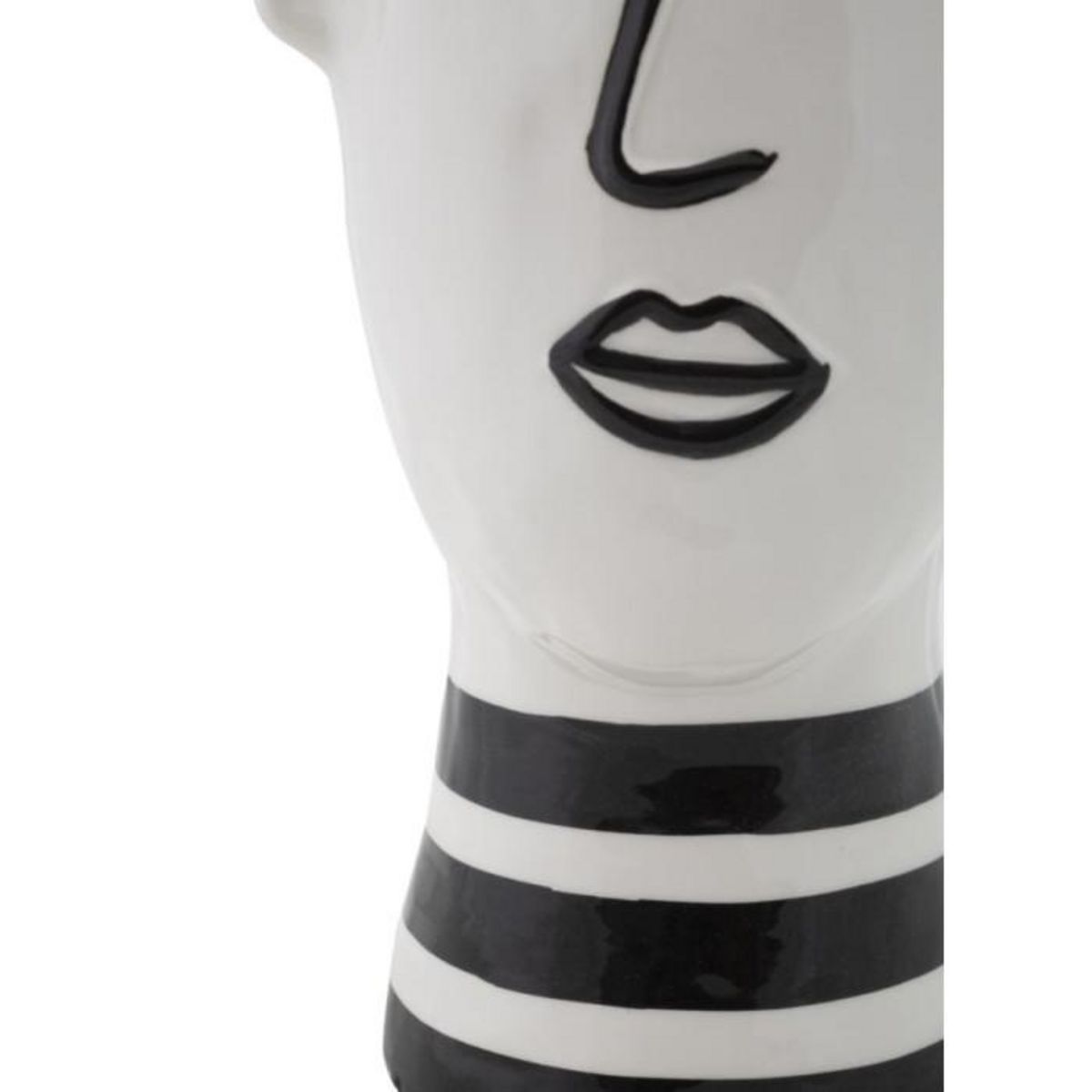 Paris Prix Vase Déco Visage en Porcelaine  Face  26cm Blanc & Noir