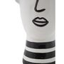 Voir la diapositive 2 : Paris Prix Vase Déco Visage en Porcelaine  Face  26cm Blanc & Noir