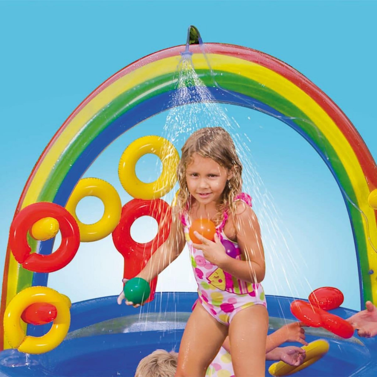 INTEX Intex Piscine gonflable Rainbow Ring Play Center 297x193x135cm 57453NP