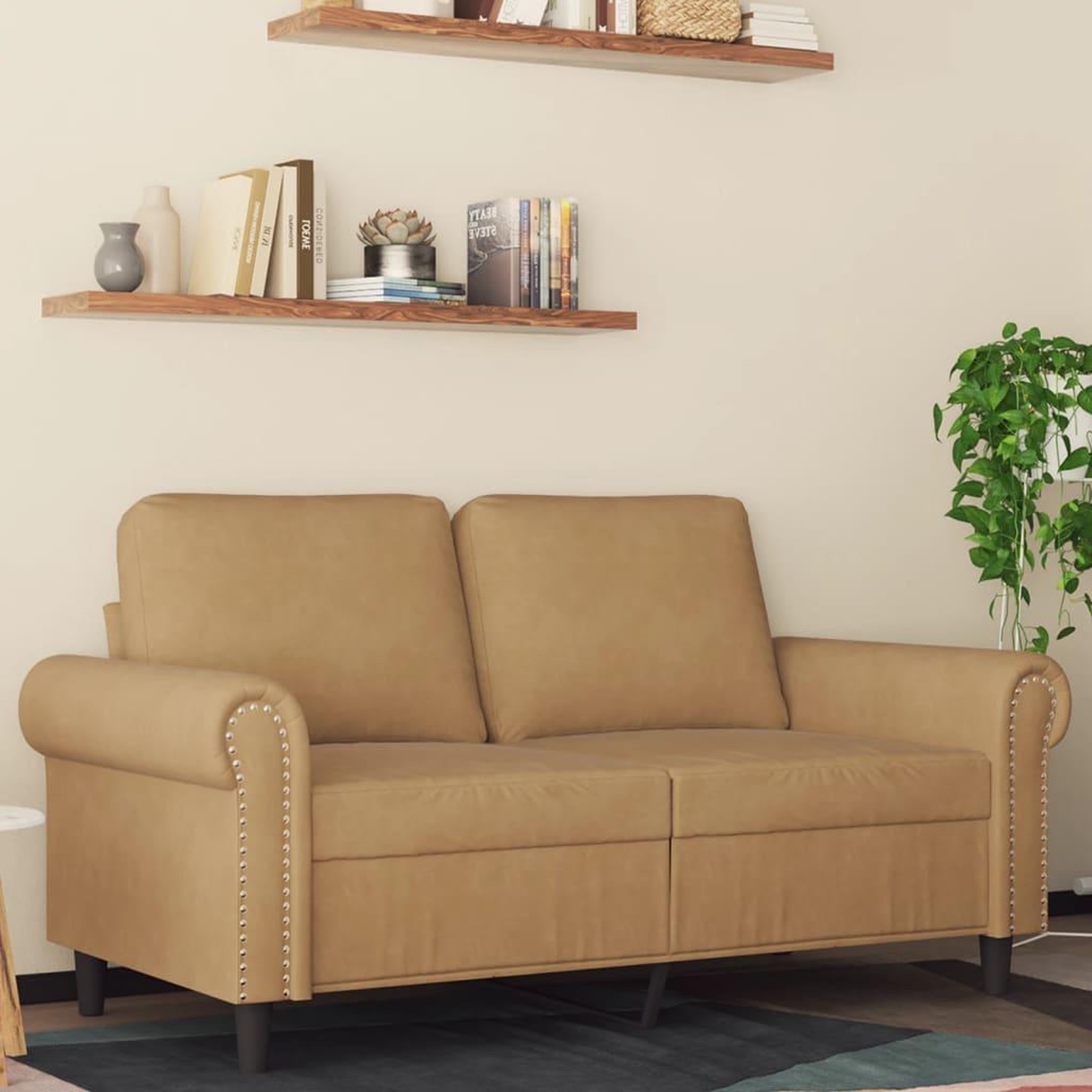 VIDAXL Canape a 2 places Marron 120 cm Velours