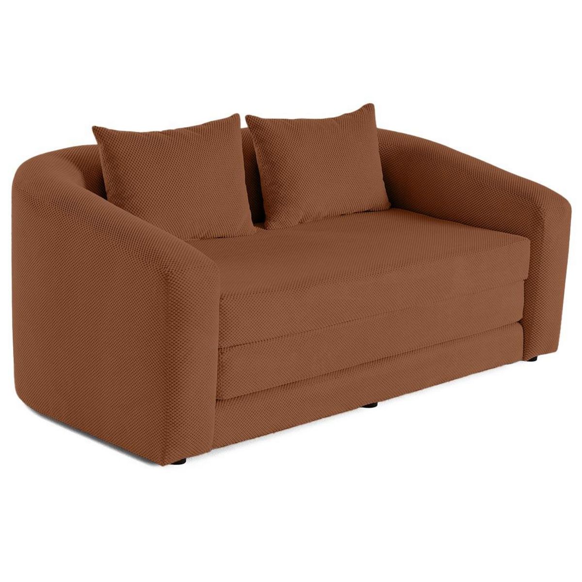 BEST MOBILIER Nuvia - canapé convertible déplimousse 2 places en velours texturé