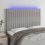 VIDAXL Tete de lit a LED Gris clair 144x5x118/128 cm Tissu