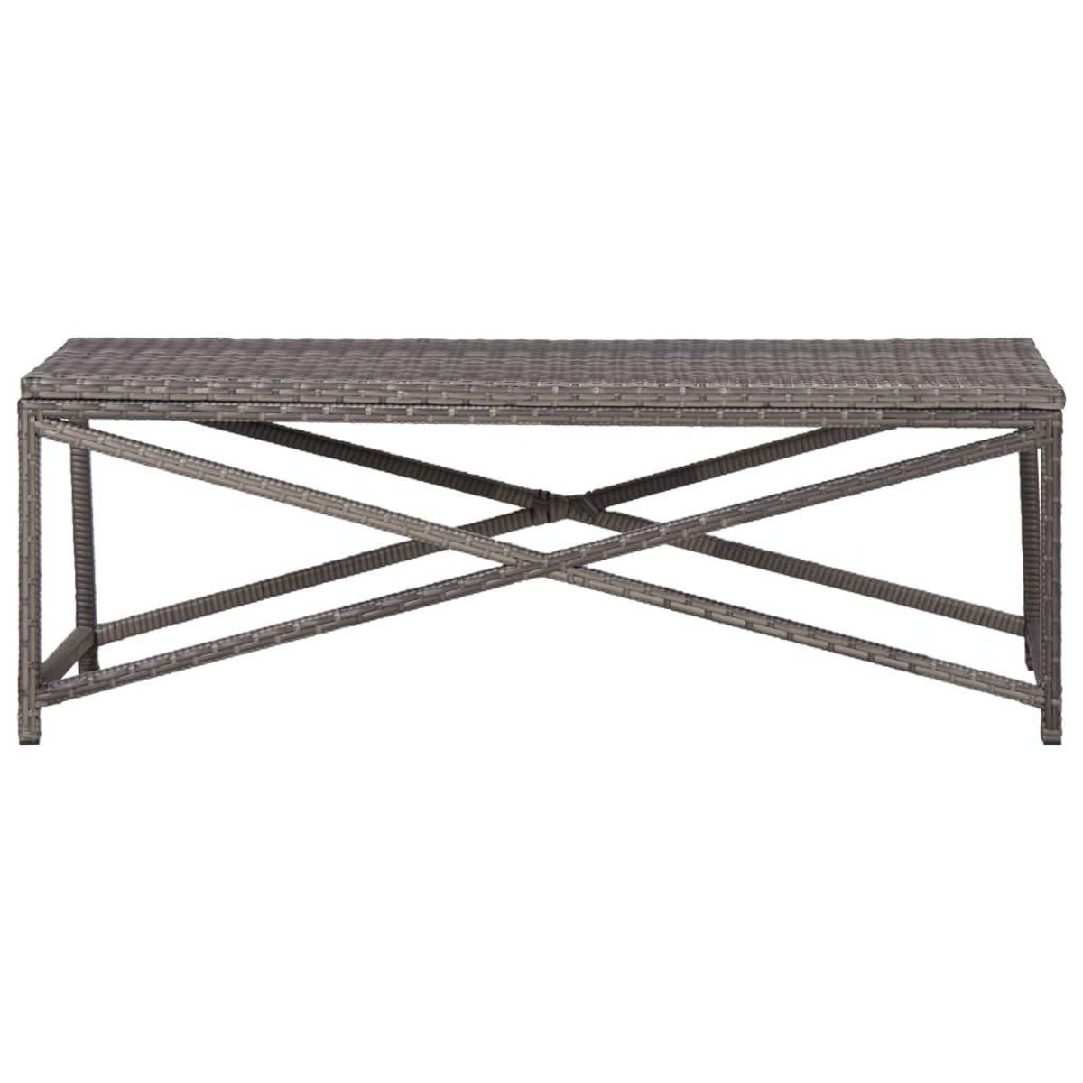 VIDAXL Banc de jardin 120 cm Resine tressee Gris