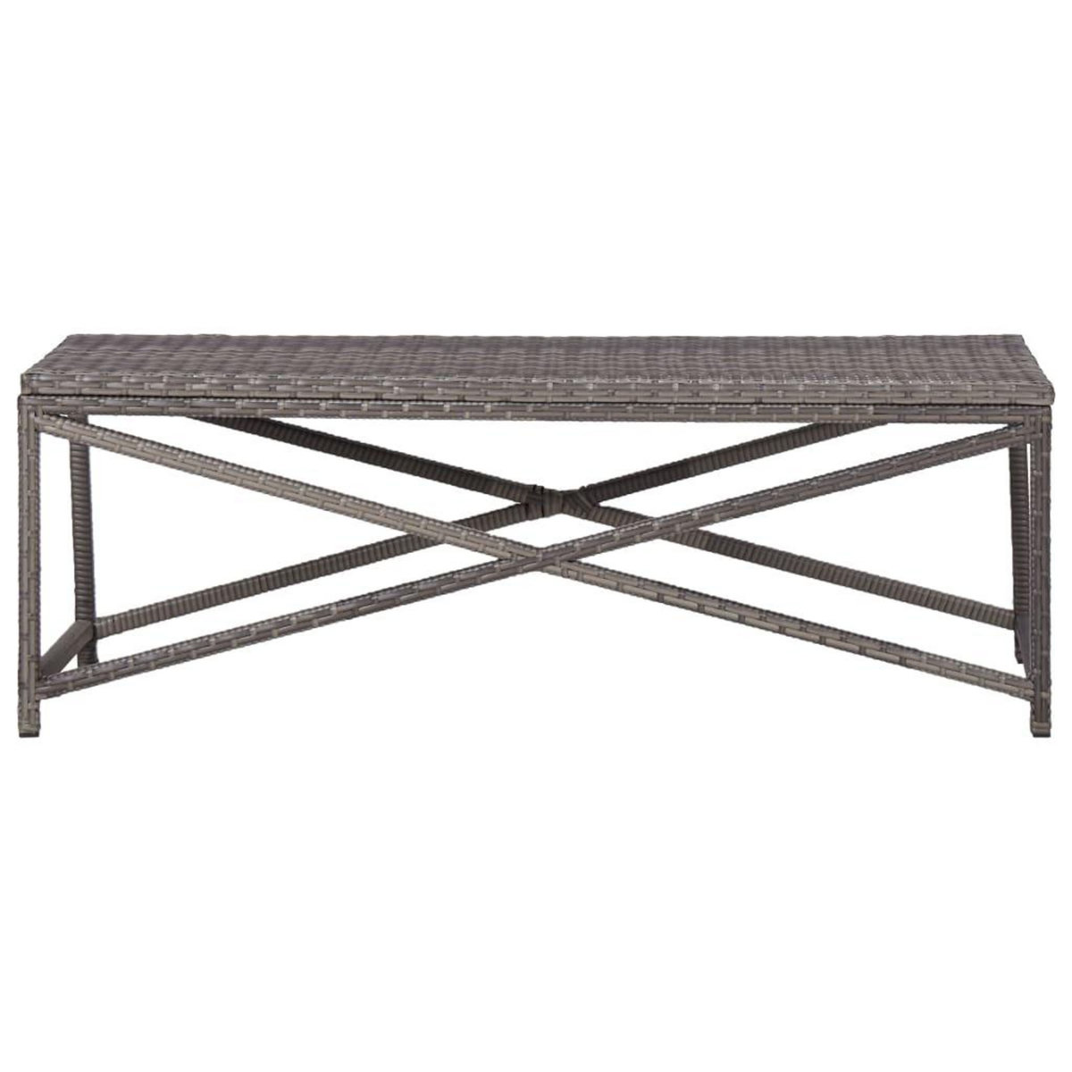 VIDAXL Banc de jardin 120 cm Resine tressee Gris
