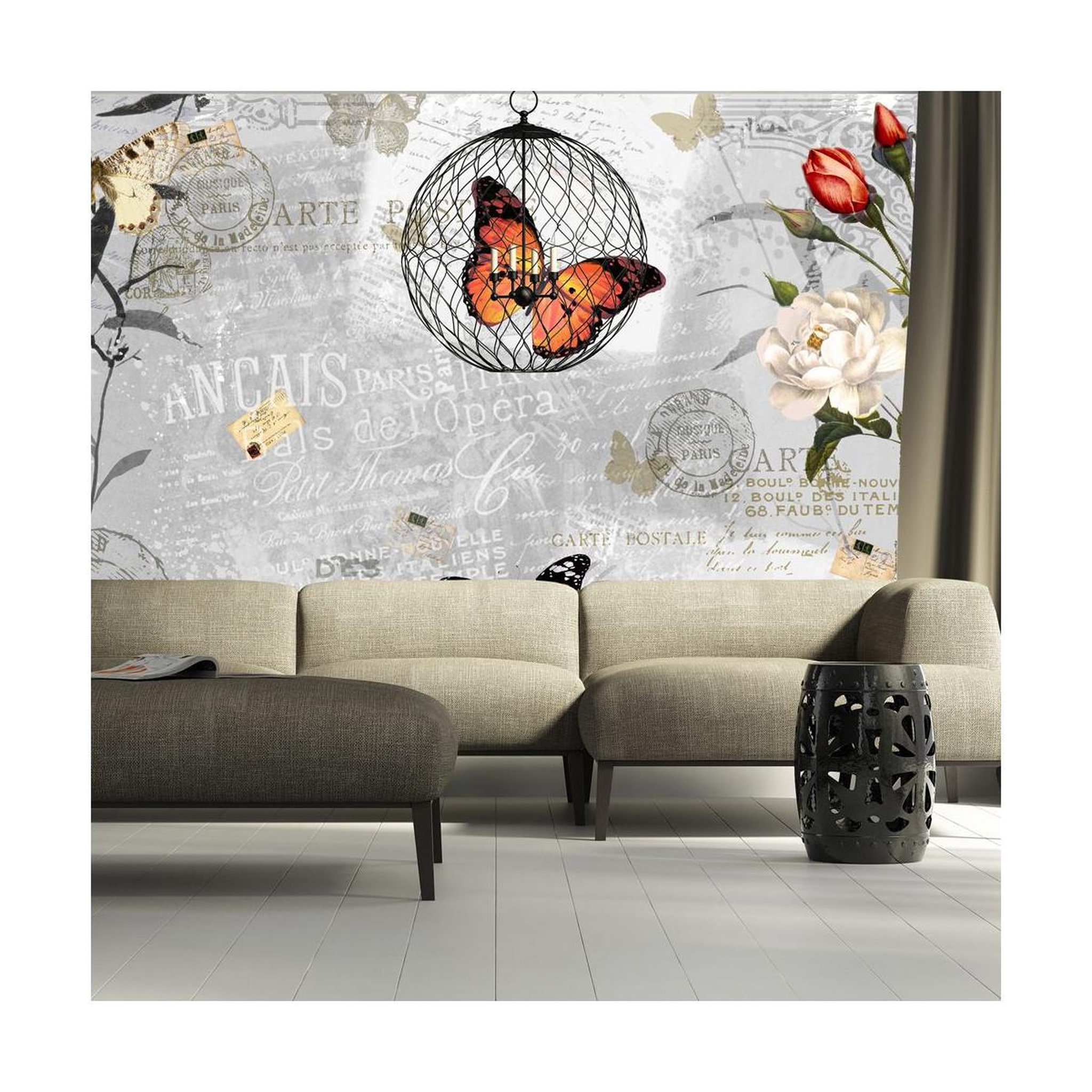 Paris Prix Papier peint  butterflies song. Coloris disponibles : Multicolore