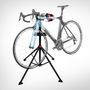 Voir la diapositive 2 : HOMCOM Pied d'atelier vélo réparation support pied de montage pivotant 360° hauteur réglable argent