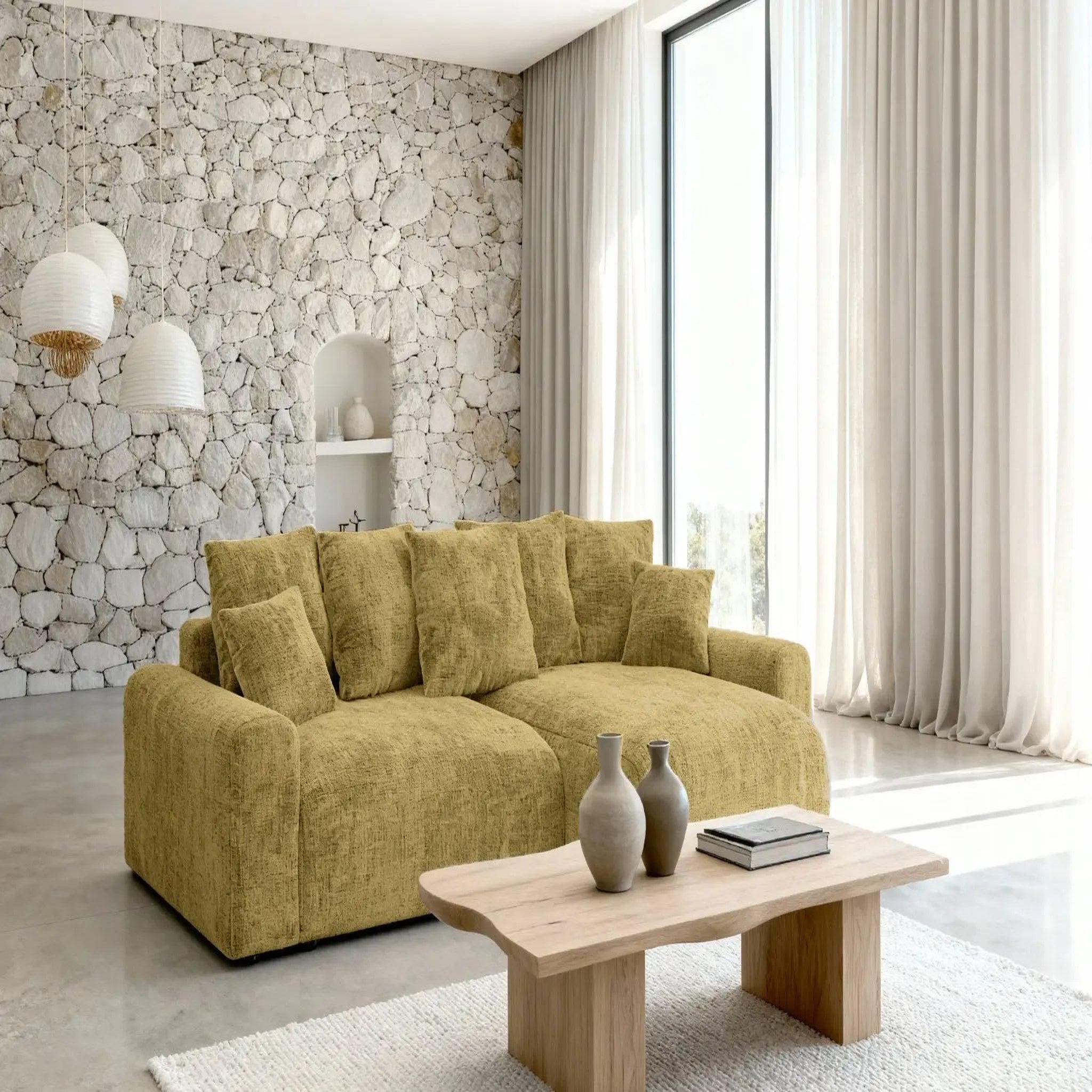 Voir la diapositive 2 : CASANOVA PARIS Oli - canapé d'angle convertible tissu chenille 4 places