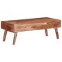 Voir la diapositive 4 : VIDAXL Table basse gris 110x50x40 cm bois massif