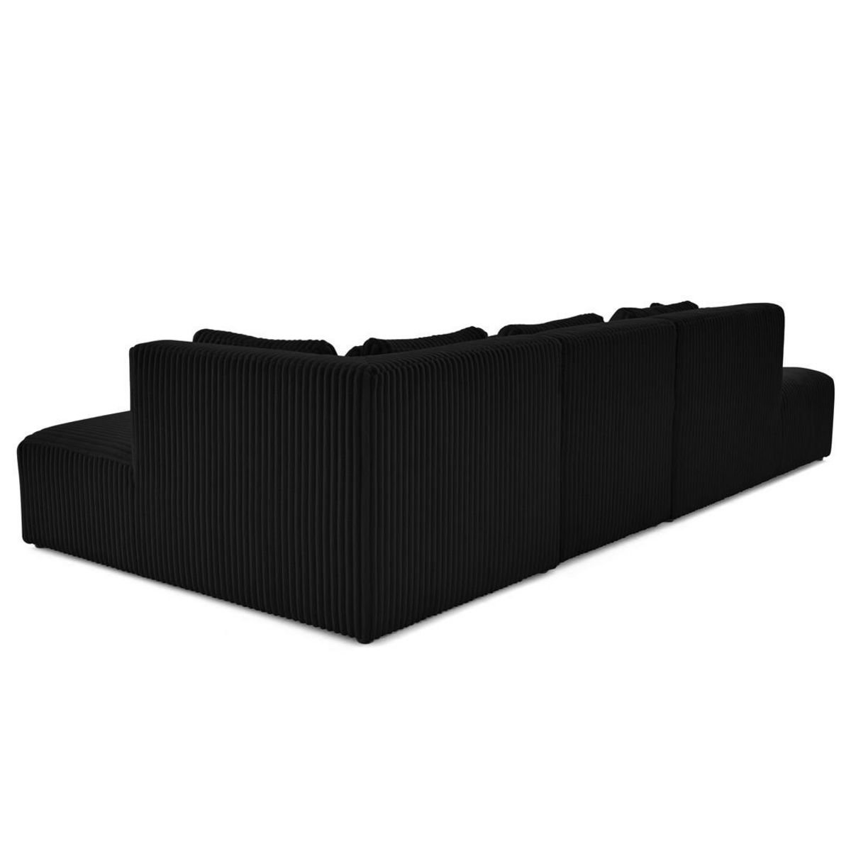 LISA DESIGN Victoire - canapé modulable d'angle droit 5 places en velours côtelé grosses côtes