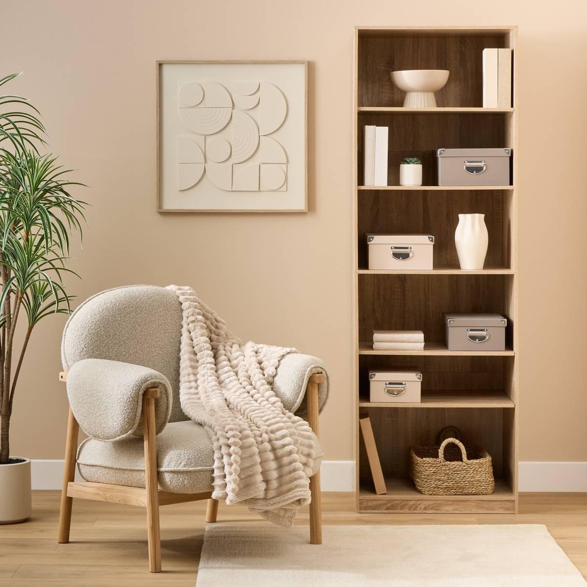 Voir la diapositive 3 : FIVE Lot de 4 boîtes de rangement  box'  40cm beige & taupe