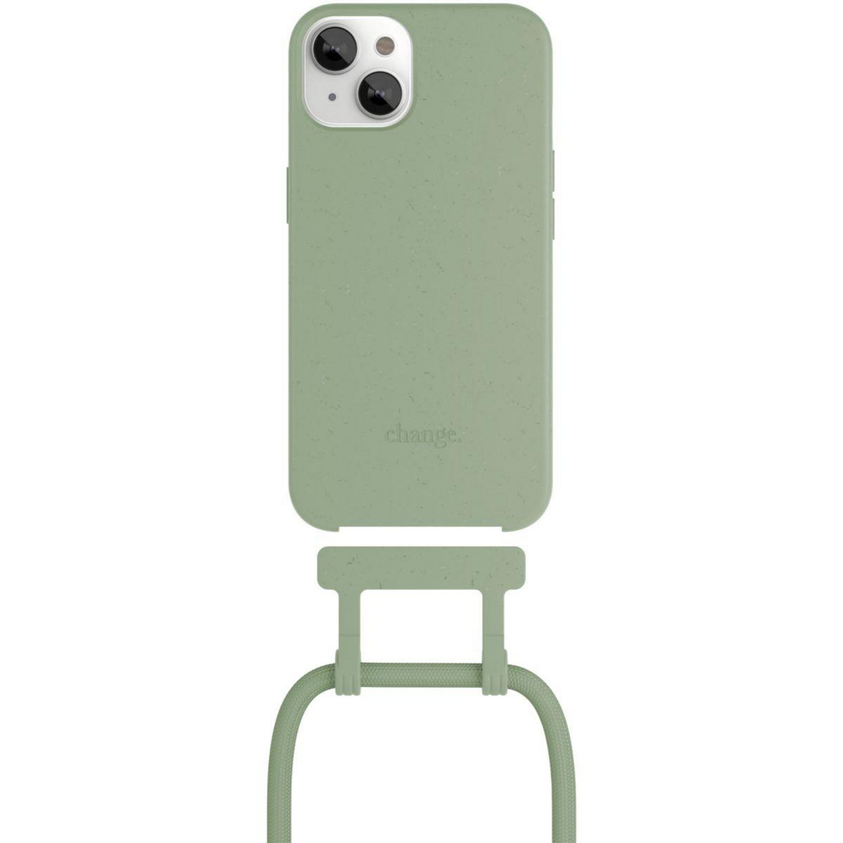 WOODCESSORIES Coque avec cordon iPhone 14 Plus Tour de cou vert
