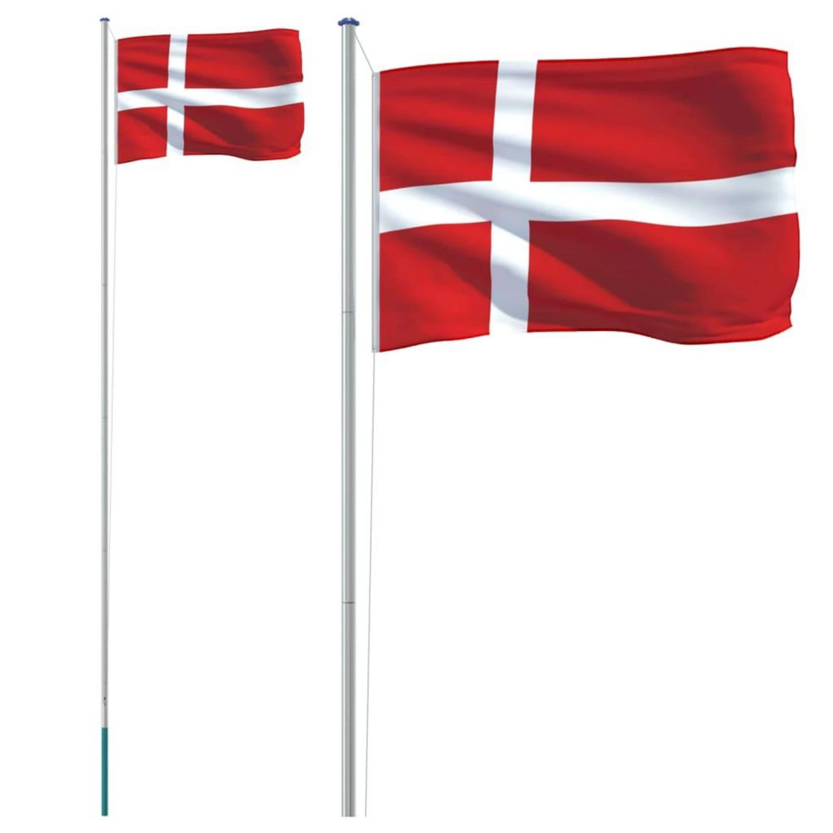 VIDAXL Drapeau du Danemark et mat 6,23 m Aluminium