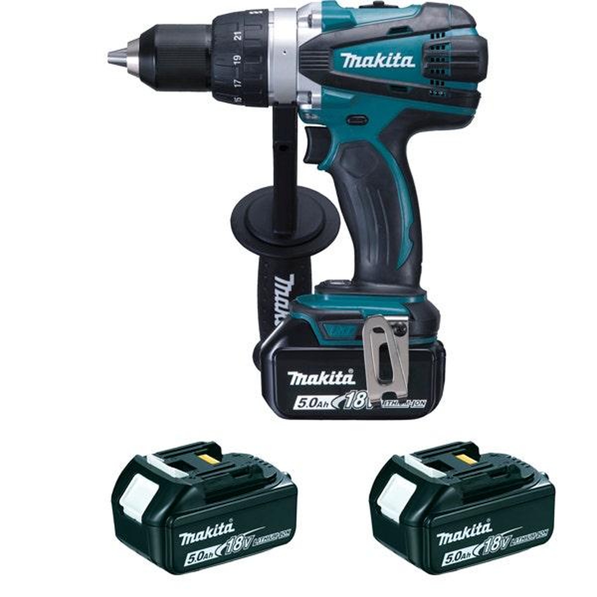 MAKITA Perceuse-visseuse li-ion 18v 5ah ø13mm + 2 batteries 5ah + chargeur + makpac