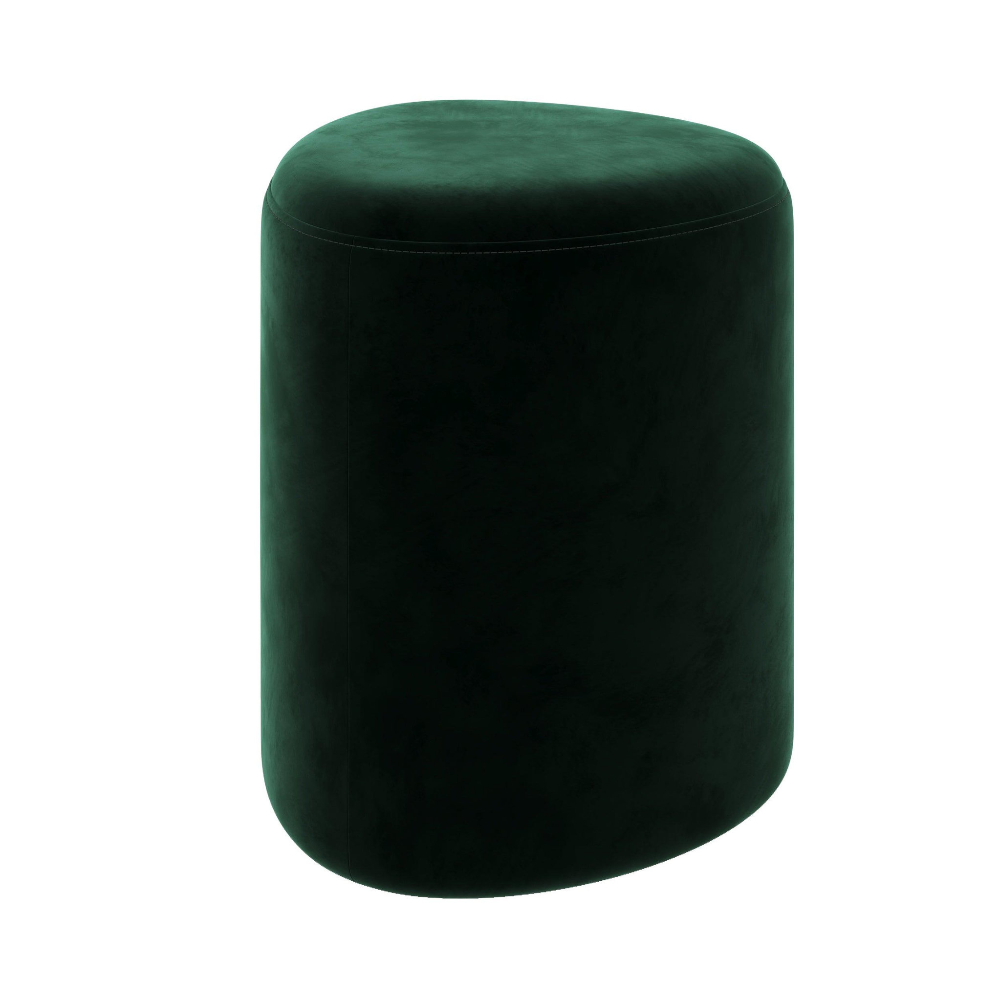 MAISON PAVANE Pouf triangulaire en velours vert-emmy