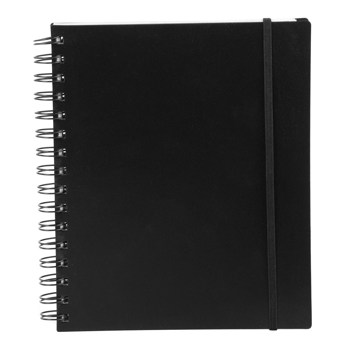 Cahier adulte notebook format A5 - Double spirale - Ligne 8mm - Noir