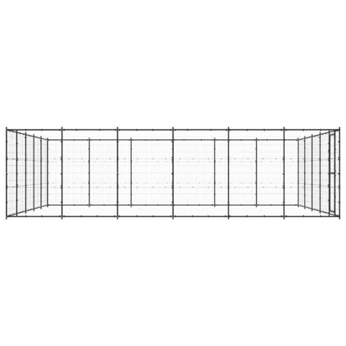 VIDAXL Chenil d extérieur pour chiens Acier 36,3 m²