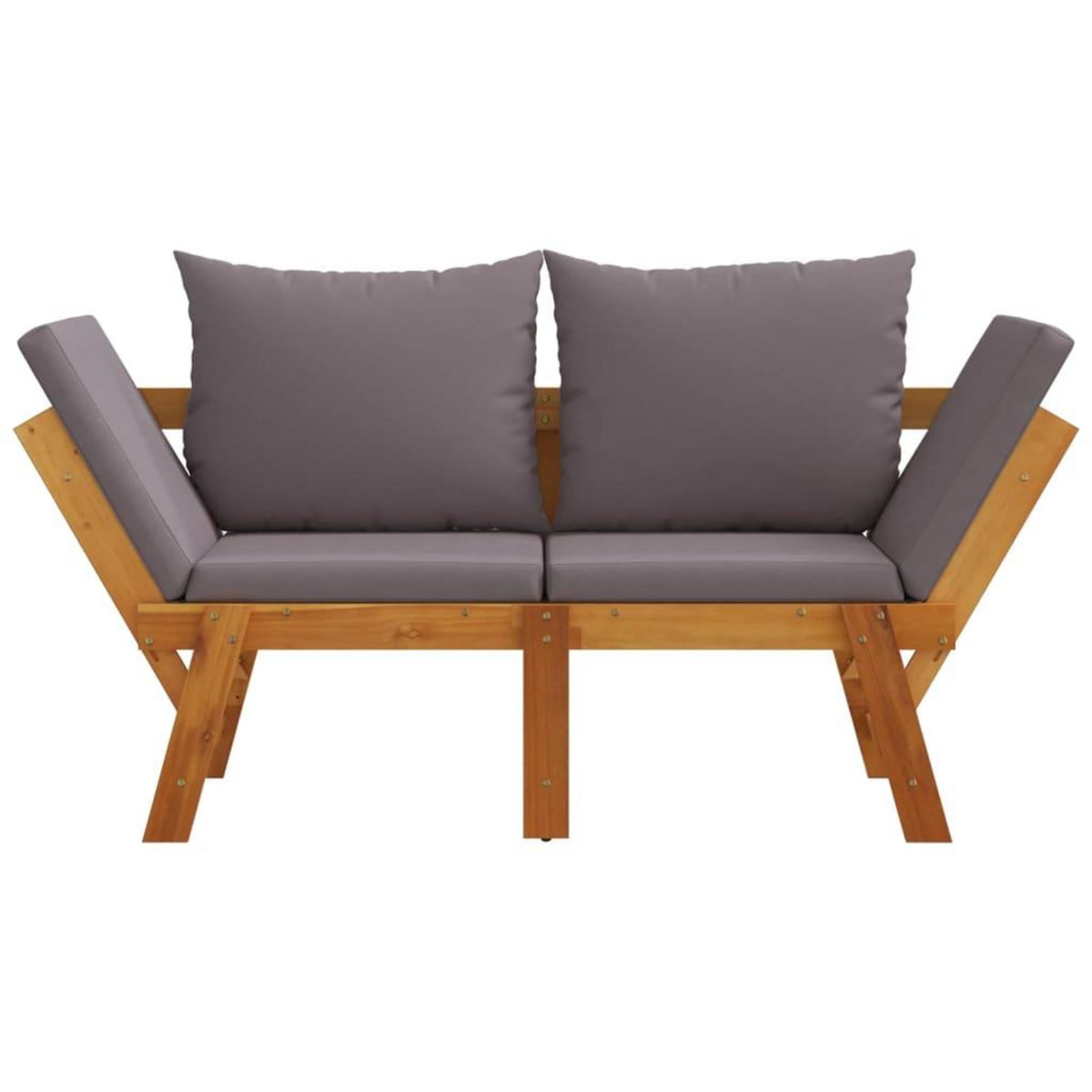 VIDAXL Banc de jardin avec coussins 2 en 1 bois d'acacia massif