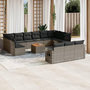 Voir la diapositive 1 : VIDAXL Salon de jardin avec coussins 14 pcs gris resine tressee