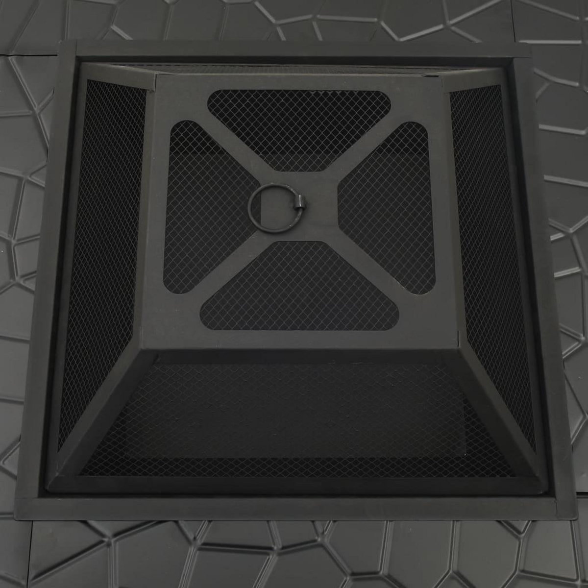 VIDAXL Foyer avec tisonnier 79x79x46,5 cm XXL acier