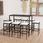 Voir la diapositive 1 : VIDAXL Ensemble de bar de jardin 9 pcs et coussins Resine tressee Noir