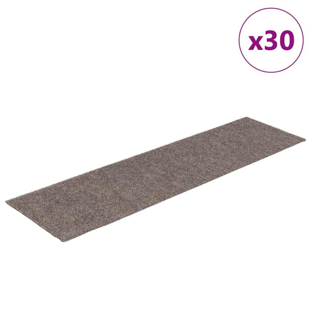 VIDAXL Tapis d'escalier auto-adhesifs 30 pcs creme 76x20 cm