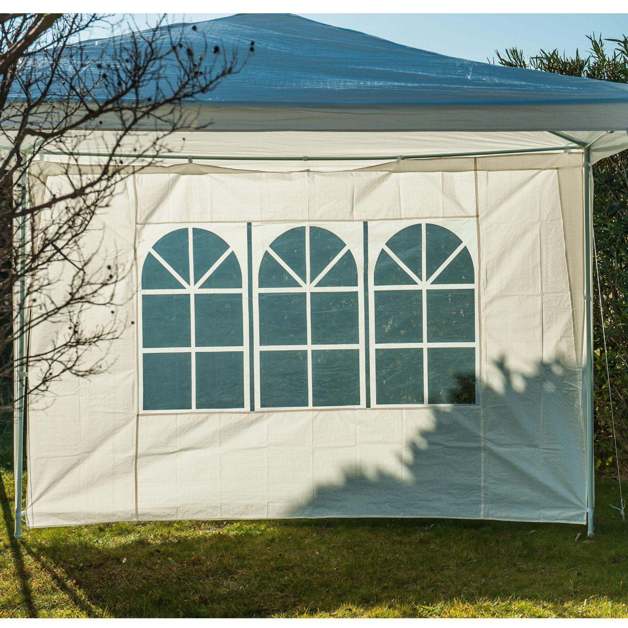 Voir la diapositive 1 : WERKAPRO Côté de tente fenêtre blanc 2.9 x 1.9 m