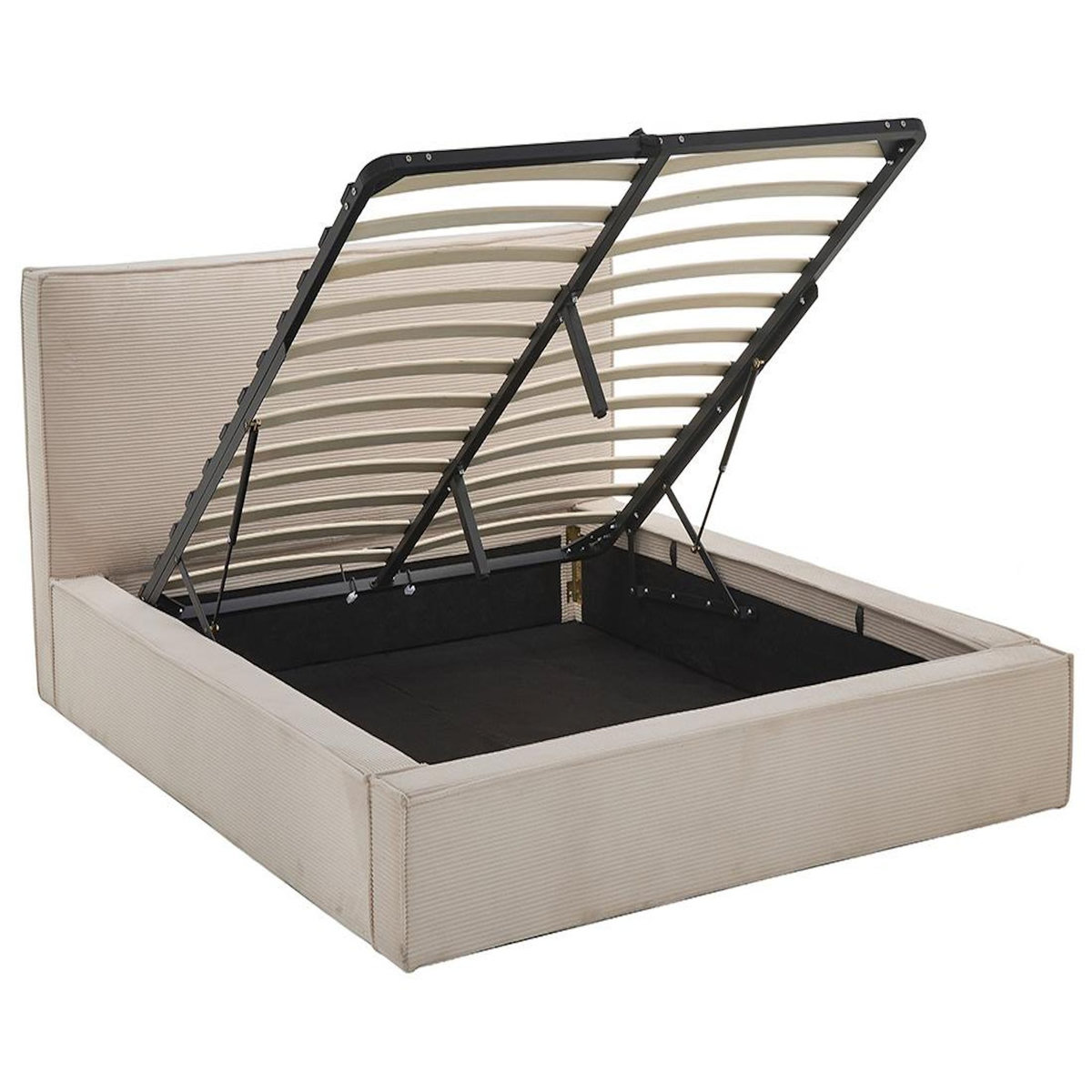 BEST MOBILIER Topaze - lit coffre - 160x200 cm - sommier inclus - velours côtelé