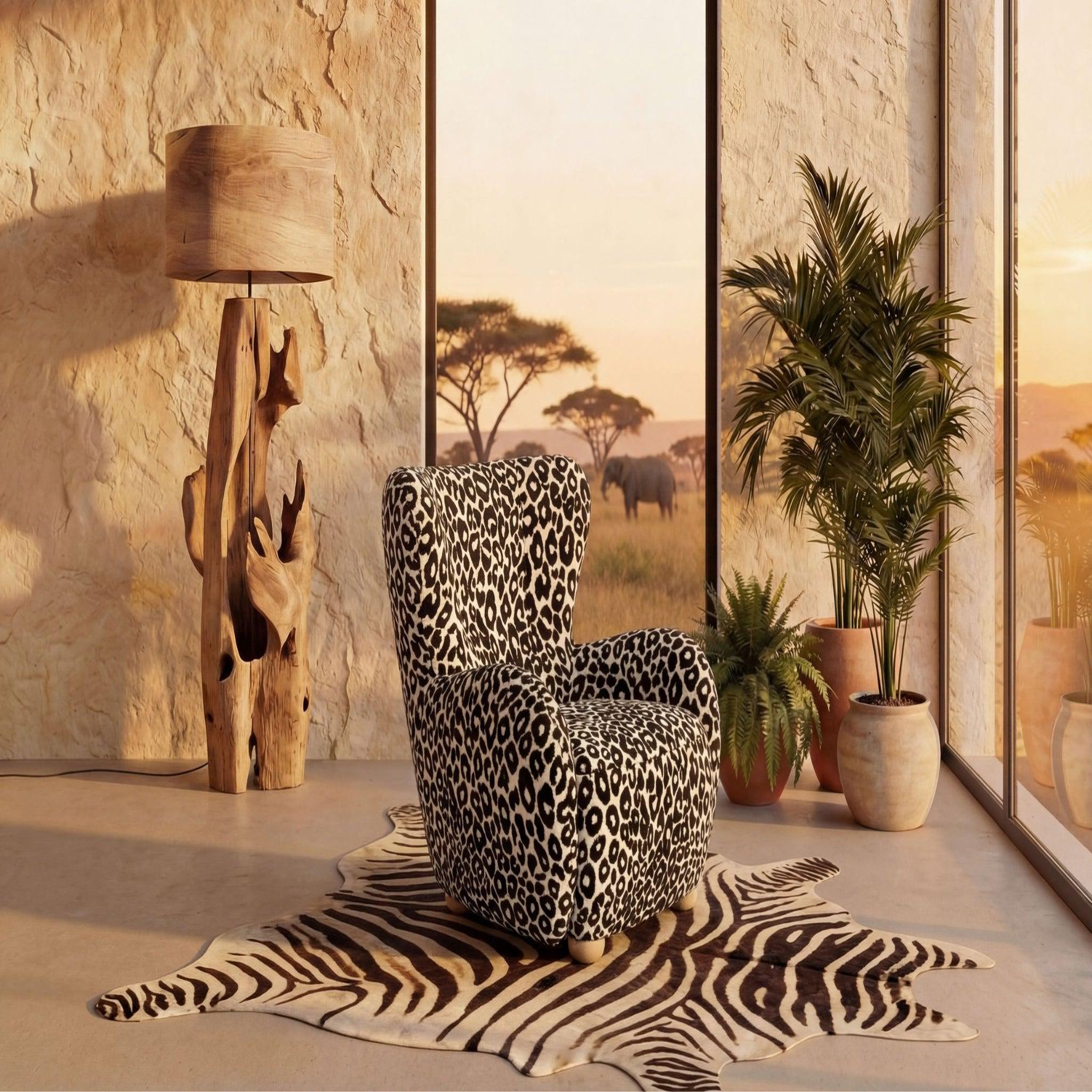Voir la diapositive 2 : CASANOVA PARIS Lili - fauteuil tissu imprimé animalier