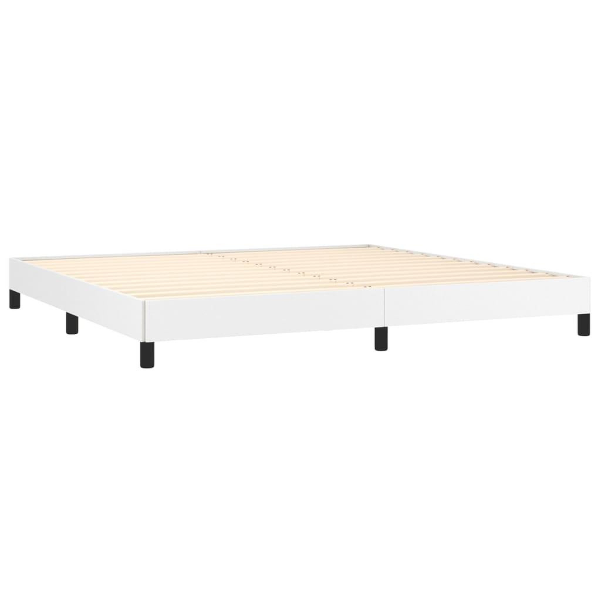 Voir la diapositive 4 : VIDAXL Sommier a lattes de lit avec matelas Blanc 200x200cm Similicuir