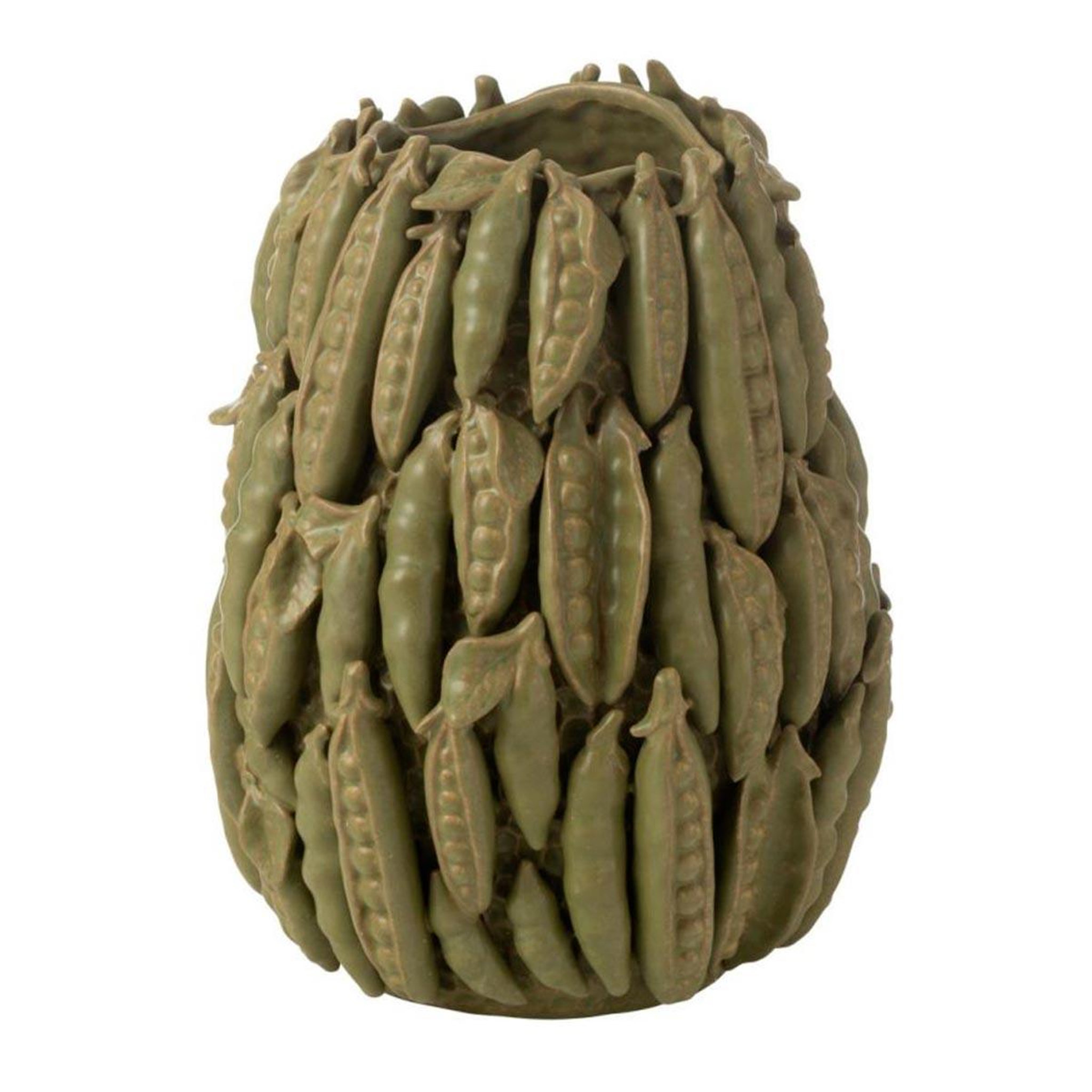 J-LINE Vase déco en argile  petit pois  38cm vert