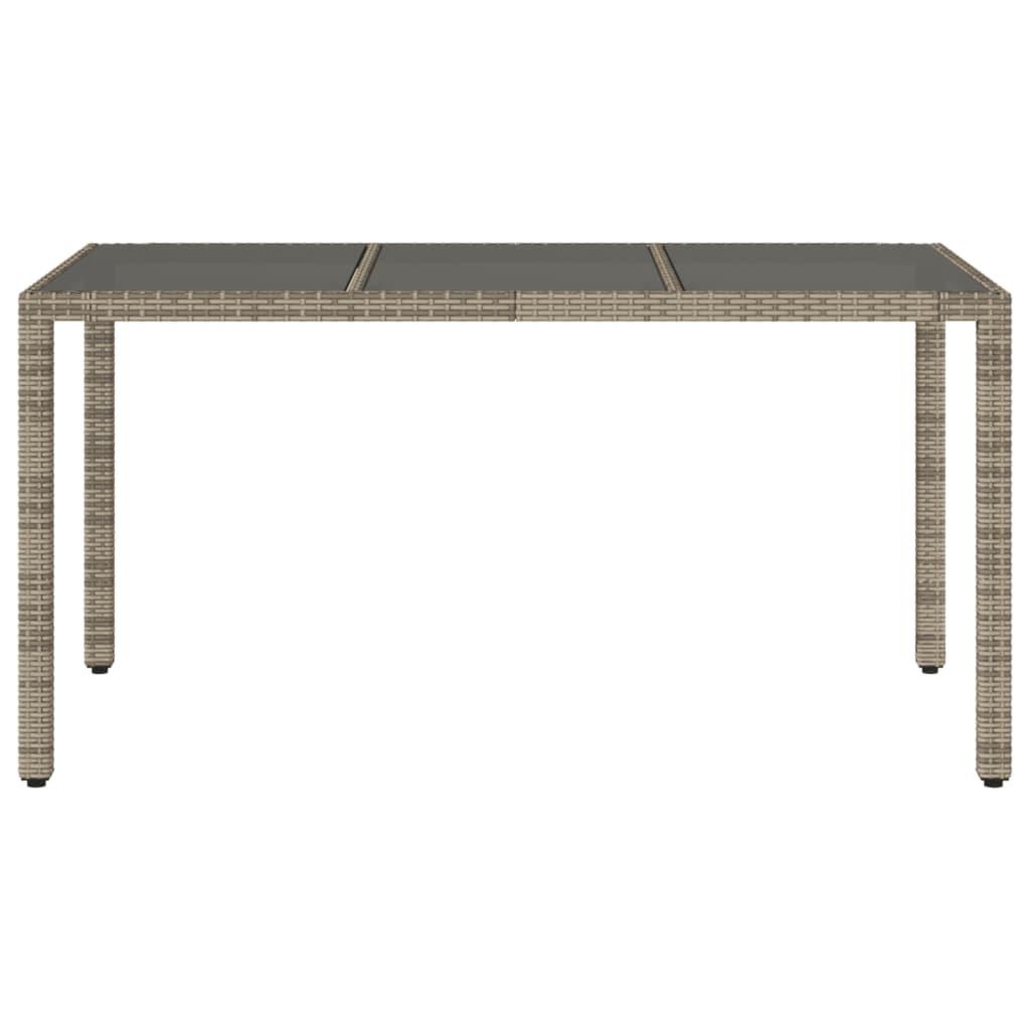 Voir la diapositive 4 : VIDAXL Table de jardin dessus en verre Gris 150x90x75cm Resine tressee