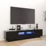 VIDAXL Meuble TV avec lumieres LED Noir 180x35x40 cm