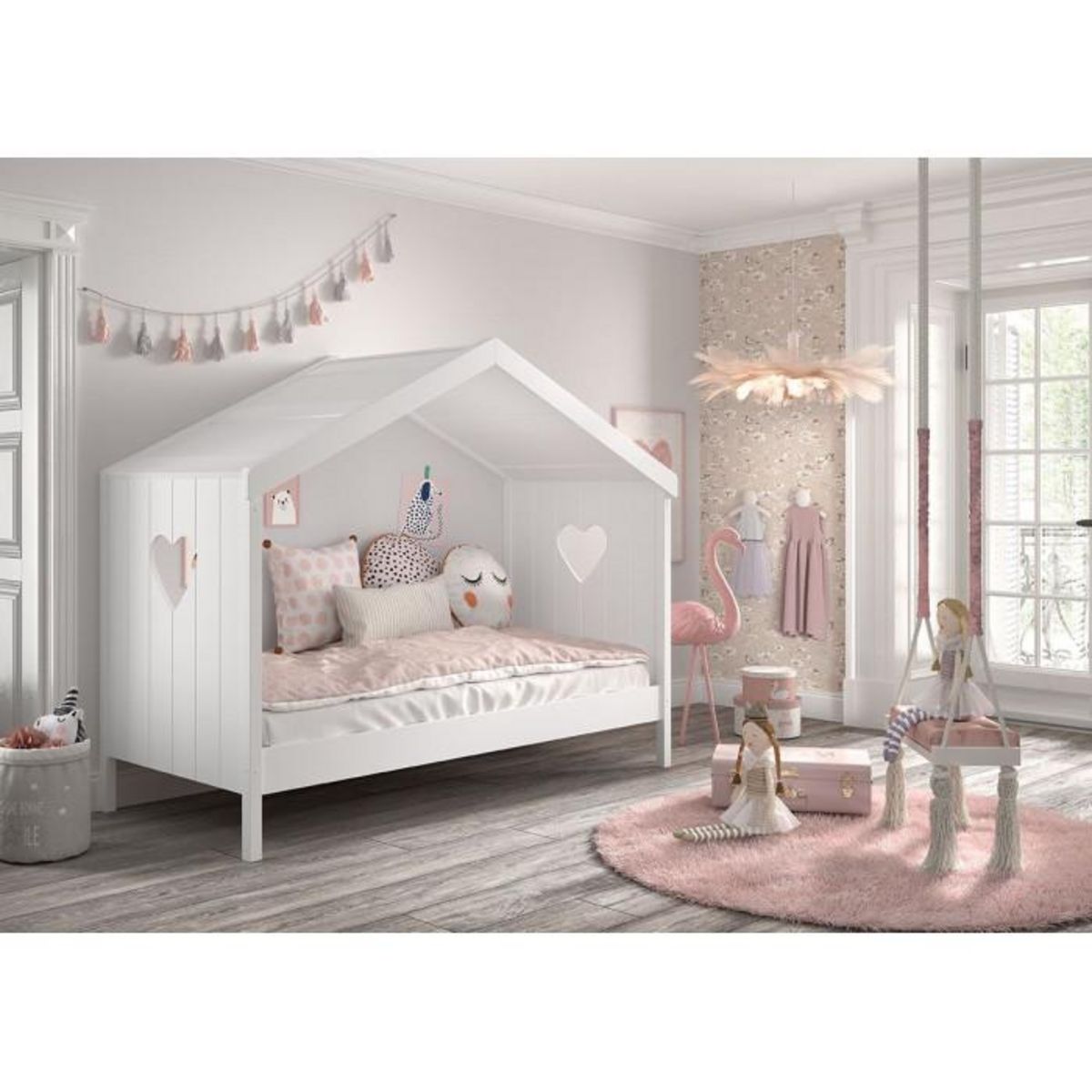 Paris Prix Lit Cabane Enfant Ouvert  Amori  90x200cm Blanc