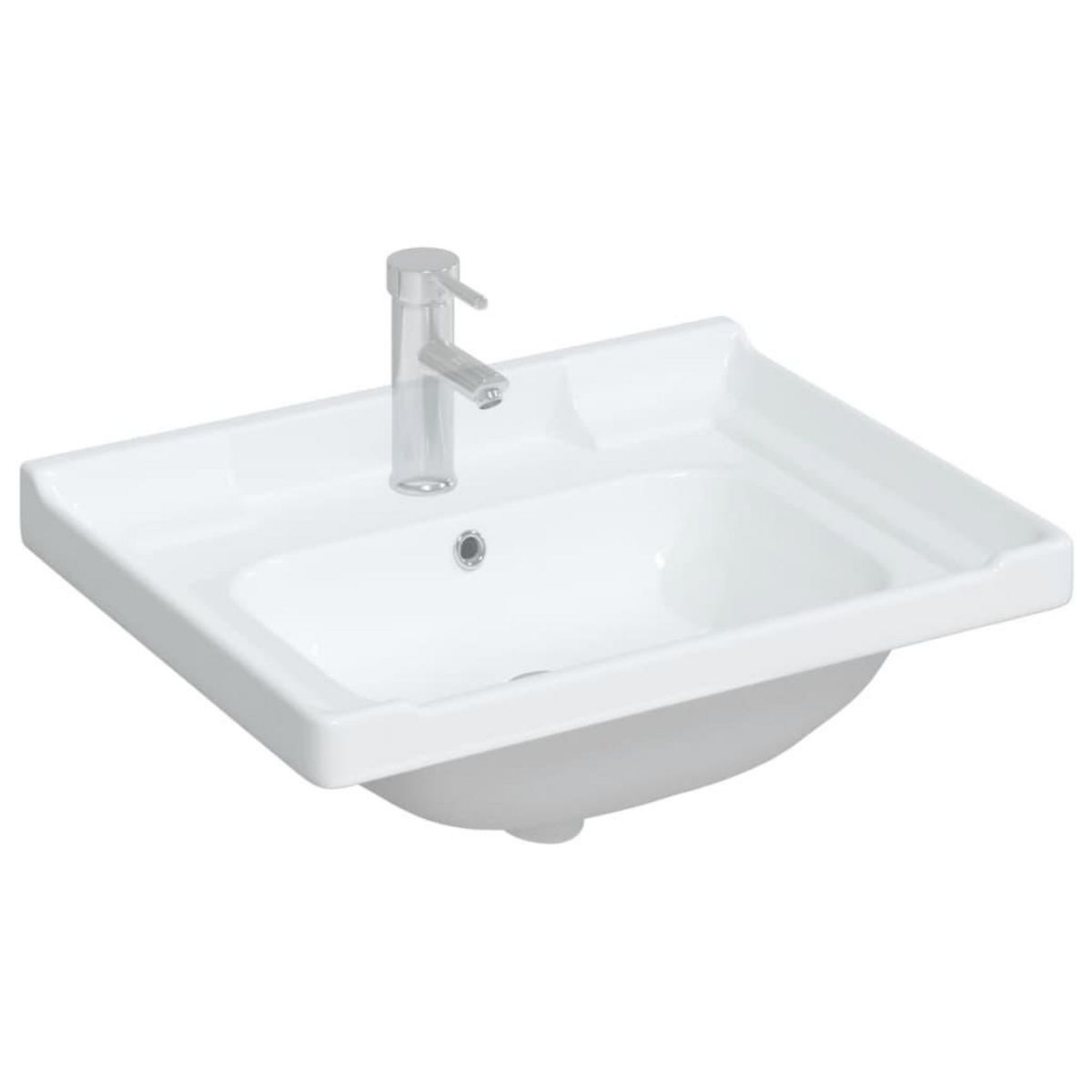 VIDAXL Evier de salle de bain blanc 61x48x23cm rectangulaire ceramique