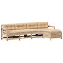 Voir la diapositive 2 : VIDAXL Salon de jardin 5 pcs avec coussins Bois de pin massif