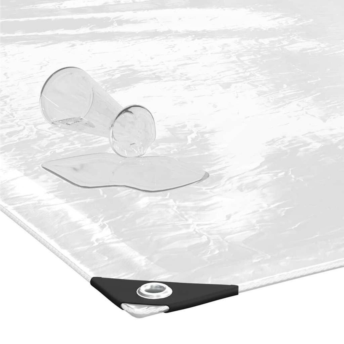 VIDAXL Bache transparente avec œillets 2x10 m PVC