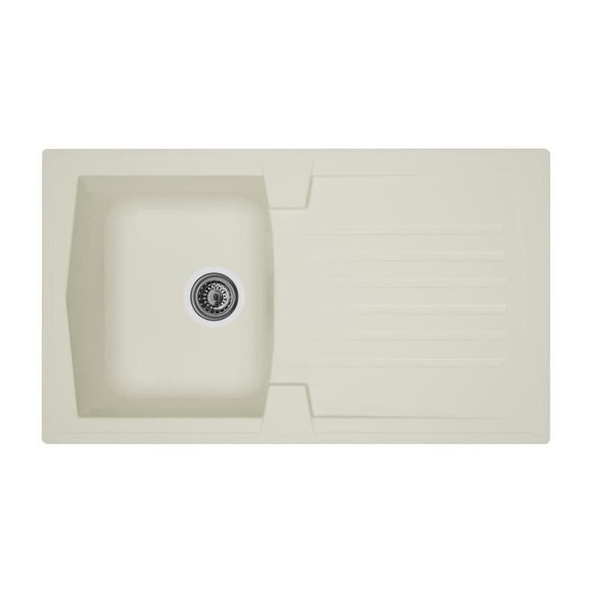 STRADOUR STRADOUR Evier cuisine a encastrer 1 bac + 1 egouttoir Arena - Resine - 86 x 50 cm - Blanc