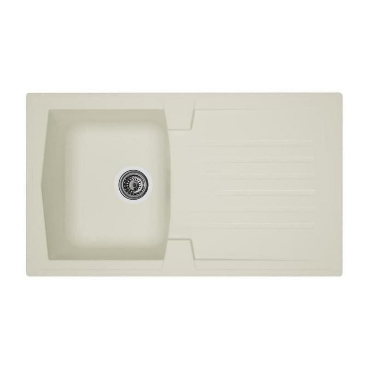 STRADOUR STRADOUR Evier cuisine a encastrer 1 bac + 1 egouttoir Arena - Resine - 86 x 50 cm - Blanc